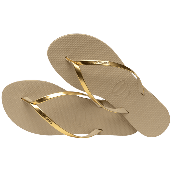 Havaianas Women's You Metallic Flip Flops Golden Sand Metalic