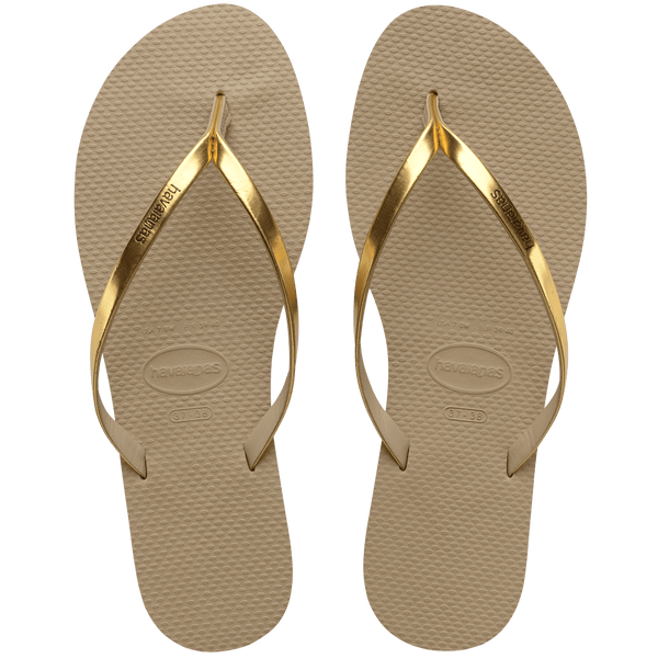 Havaianas Women's You Metallic Flip Flops Golden Sand Metalic