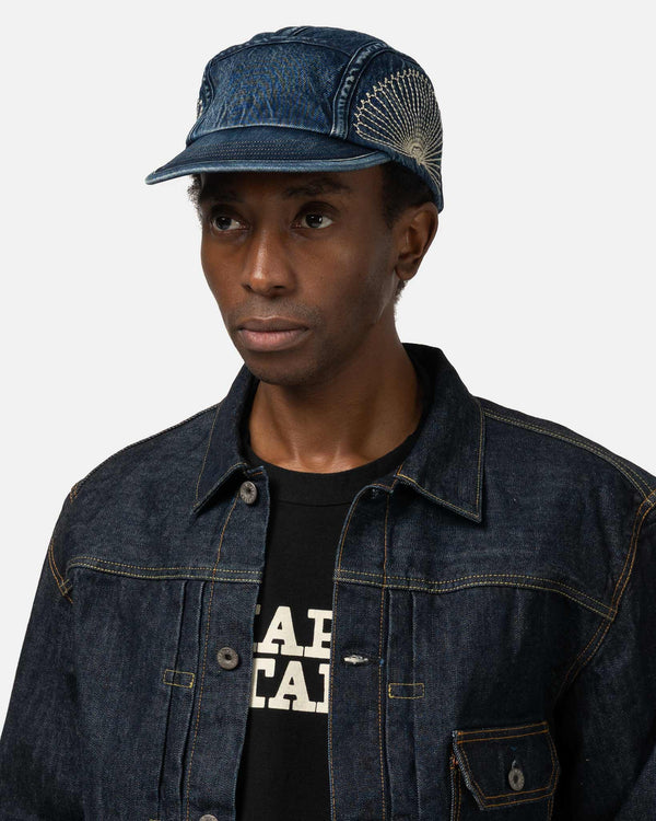 Haven 10oz IDGxIDG Denim Camp Cap (FUROSHIKI Embroidery) Indigo