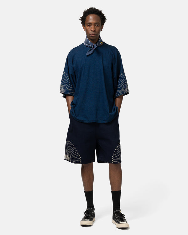 Haven 10oz IDGxIDG Denim EASY Short Pants (FUROSHIKI Embroidry) Indigo