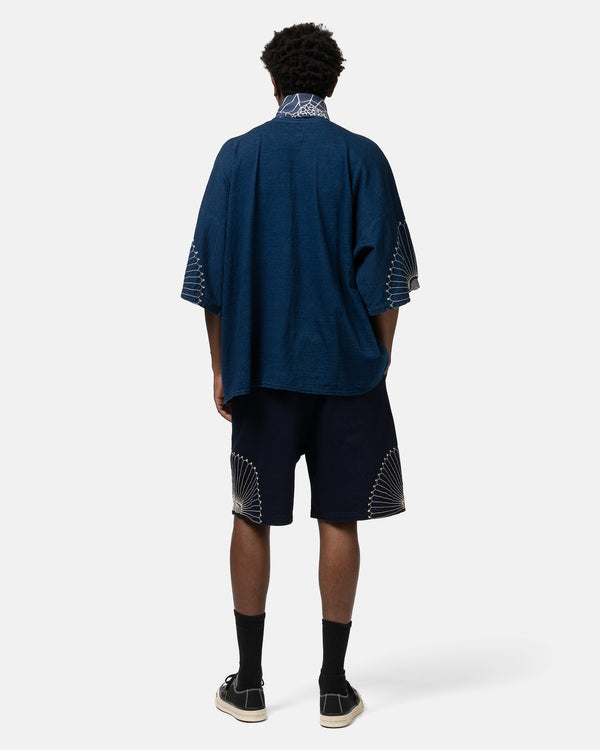 Haven 10oz IDGxIDG Denim EASY Short Pants (FUROSHIKI Embroidry) Indigo