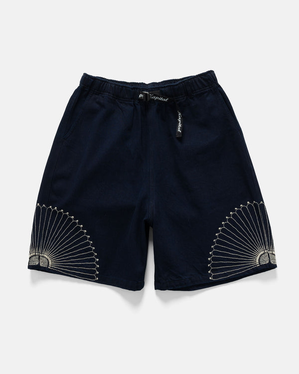 haven 10oz IDGxIDG Denim EASY Short Pants (FUROSHIKI Embroidry) Indigo