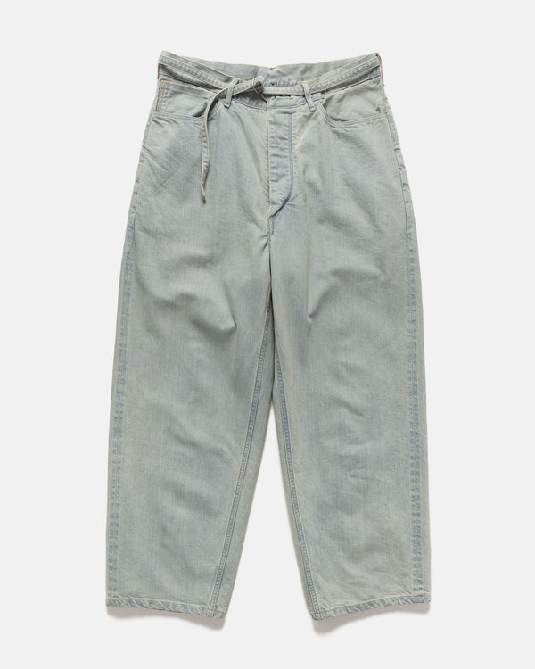 haven 12.9oz Denim Narrow Belted Pants Indigo Over-Dye