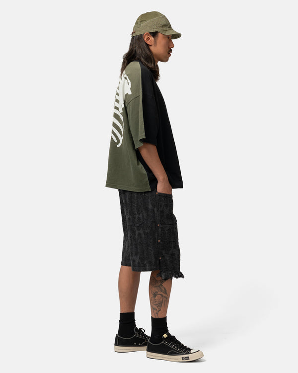 Haven 12oz MAGPIE Denim W-Knee Easy Short Pants Black