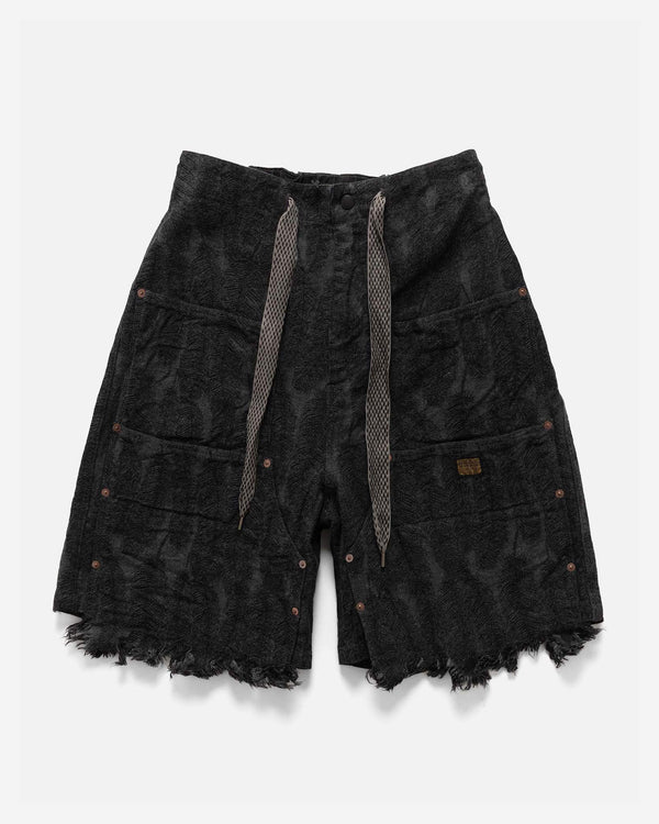 haven 12oz MAGPIE Denim W-Knee Easy Short Pants Black