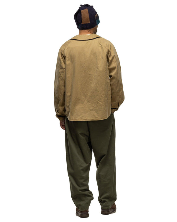 Haven Chino GREAT KOUNTRY Damaged Baseball Long Sleeve Shirt Beige