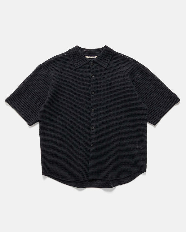 haven Cotton Mesh Knit Half Sleeved Shirt Dark Navy