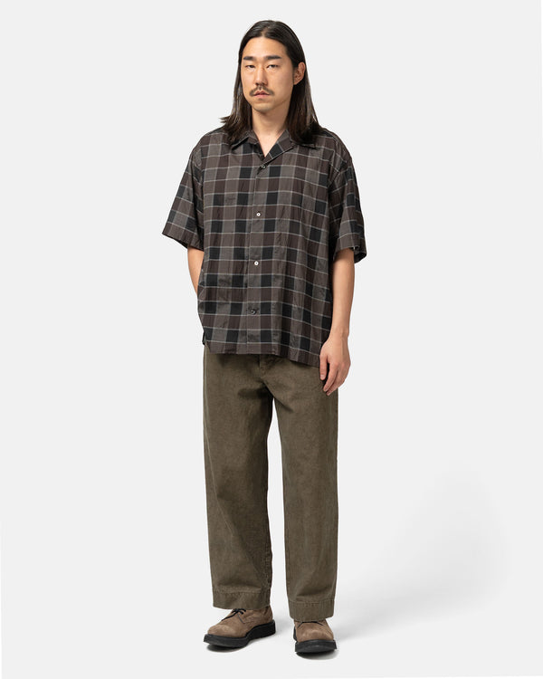 Haven Cotton Silk Type A - Open Collar S/S Shirts Brown