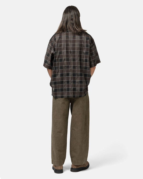 Haven Cotton Silk Type A - Open Collar S/S Shirts Brown