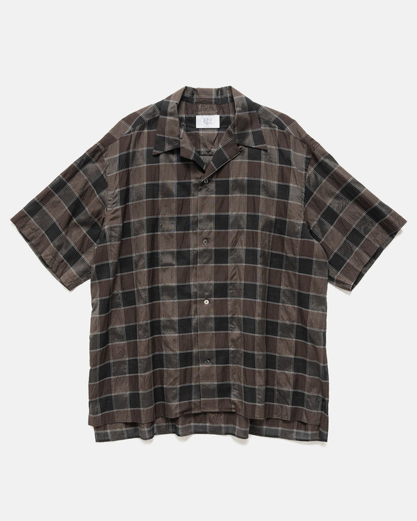 haven Cotton Silk Type A - Open Collar S/S Shirts Brown