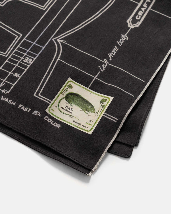 Haven Fastcolor Selvedge Bandanna (BARBIE PATTERN) Black