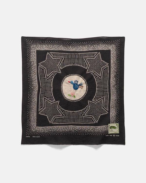 haven Fastcolor Selvedge Bandanna (MAGPIE Embroidery) Black