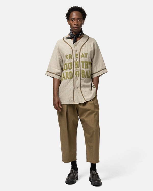 Haven French Linen GREAT KOUNTRY Baseball Shirt Beige