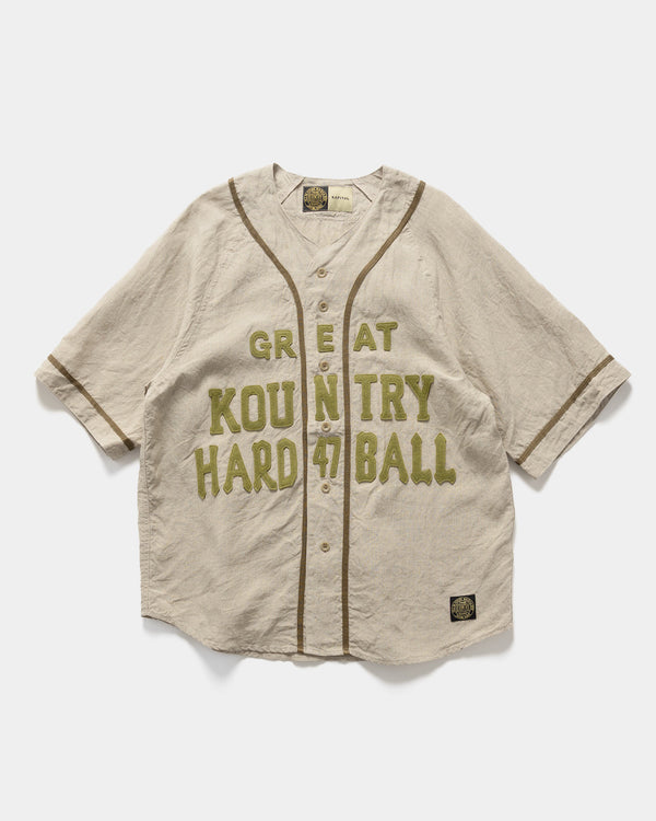 haven French Linen GREAT KOUNTRY Baseball Shirt Beige