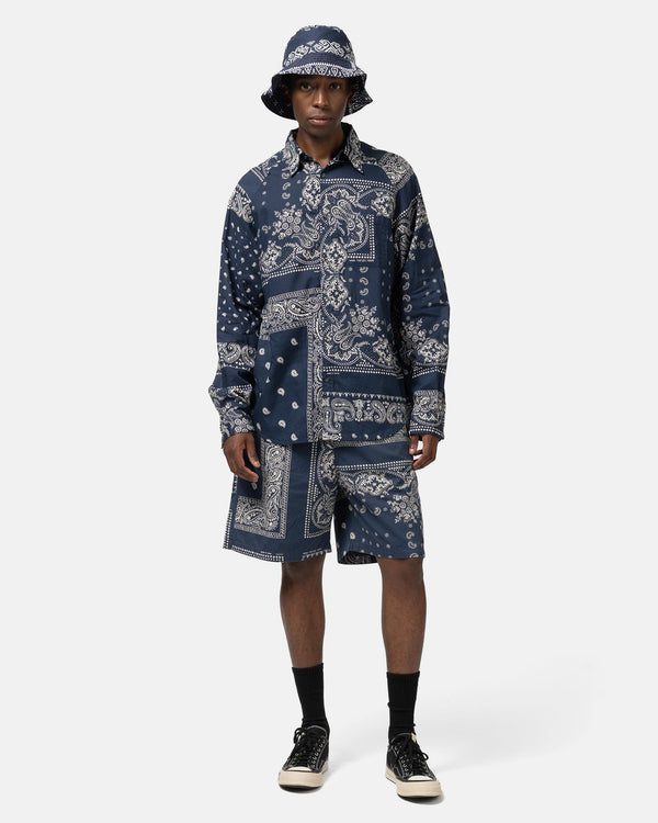 Haven Gauze RAT BRAND Bandana Patchwork Raglan Shirt Aubergine