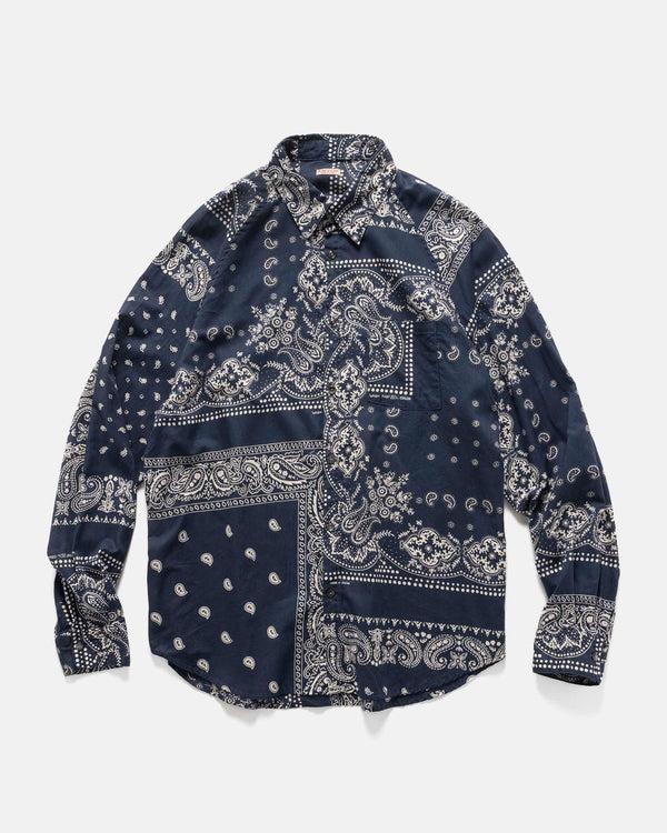 haven Gauze RAT BRAND Bandana Patchwork Raglan Shirt Aubergine