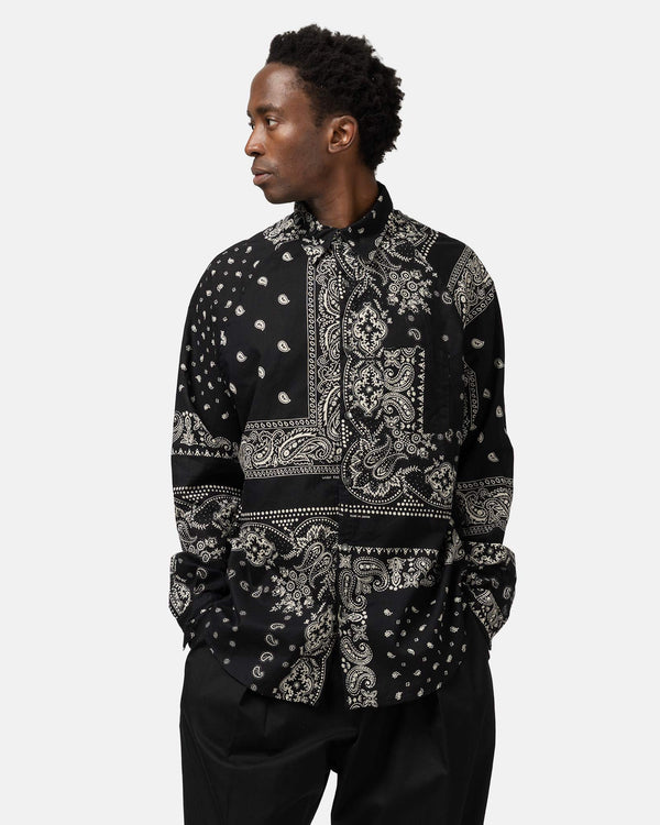 Haven Gauze RAT BRAND Bandana Patchwork Raglan Shirt Black