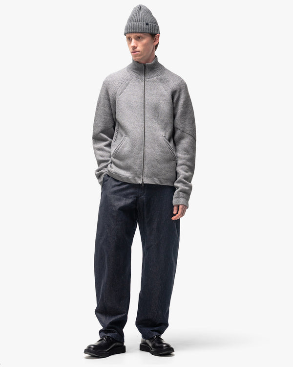 Haven Harbour Zip Sweater - Cotton Cashmere Knit Heather Grey