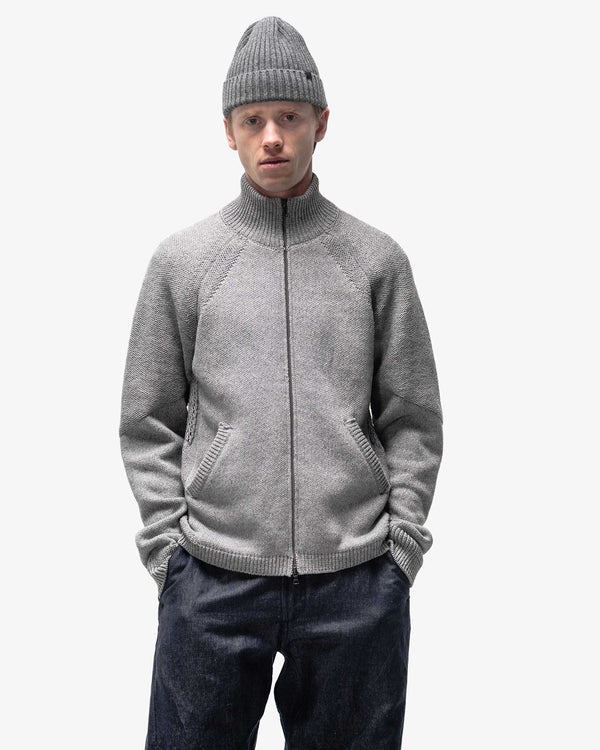Haven Harbour Zip Sweater - Cotton Cashmere Knit Heather Grey
