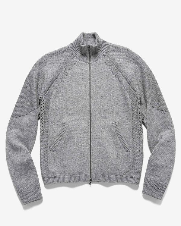 haven Harbour Zip Sweater - Cotton Cashmere Knit Heather Grey