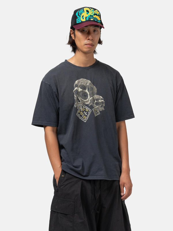 Haven 20/-Jersey Crew T (PECKISH Rain Skull) Black