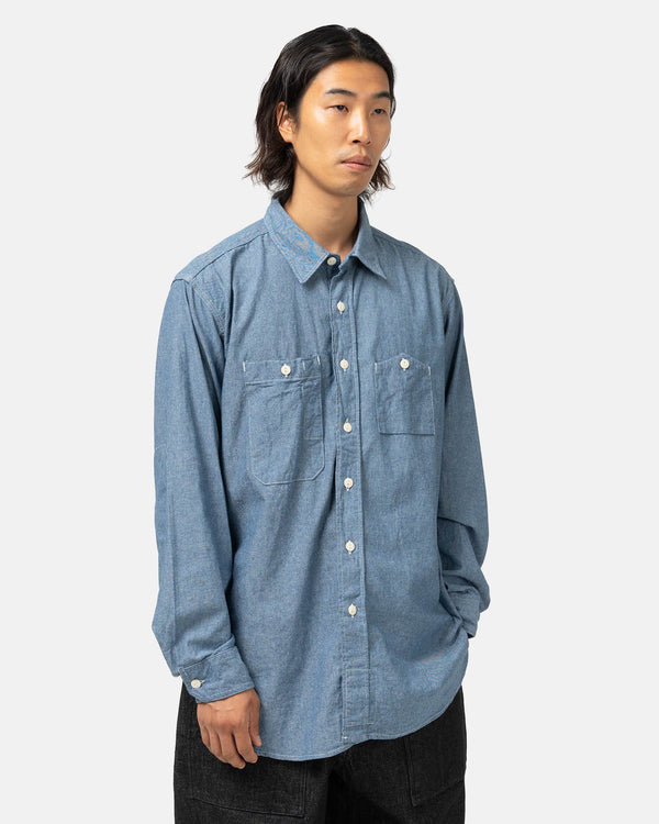 Haven 4.5oz Cotton Chambray Work Shirt Light Blue