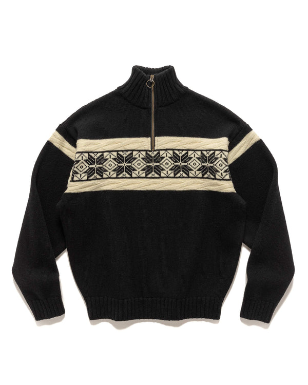 haven 5G Wool SNOW Half ZIP Sweater Black