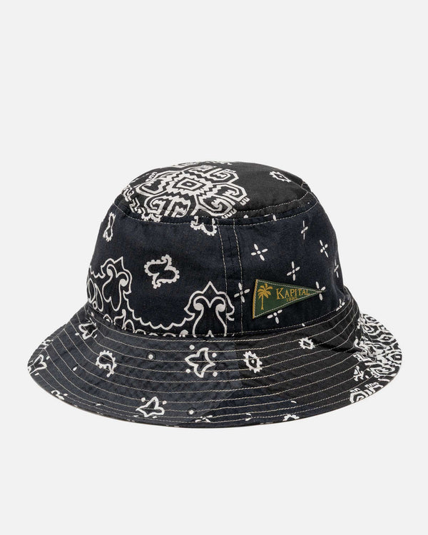 Haven Bandana Patchwork BUCKET Hat Purple Black