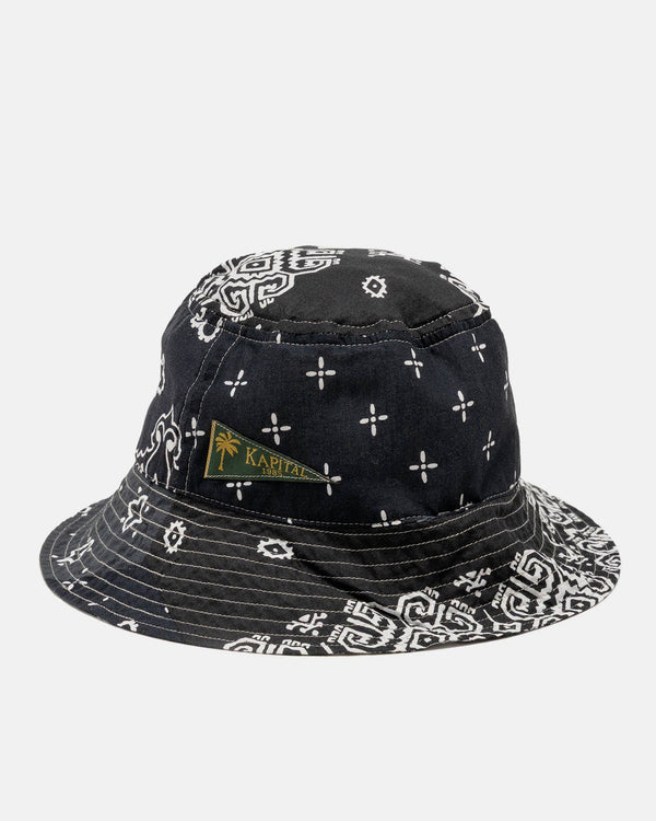 haven Bandana Patchwork BUCKET Hat Purple Black