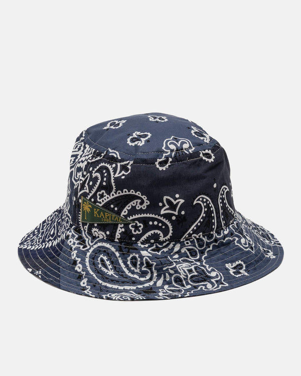 haven Bandana Patchwork BUCKET Hat Purple Navy