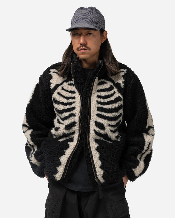 Haven BONE Boa Fleece Reversible Blouson Black