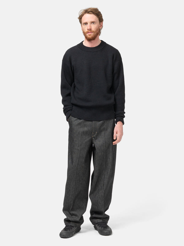 Haven Boxy Round Neck Sweater Black