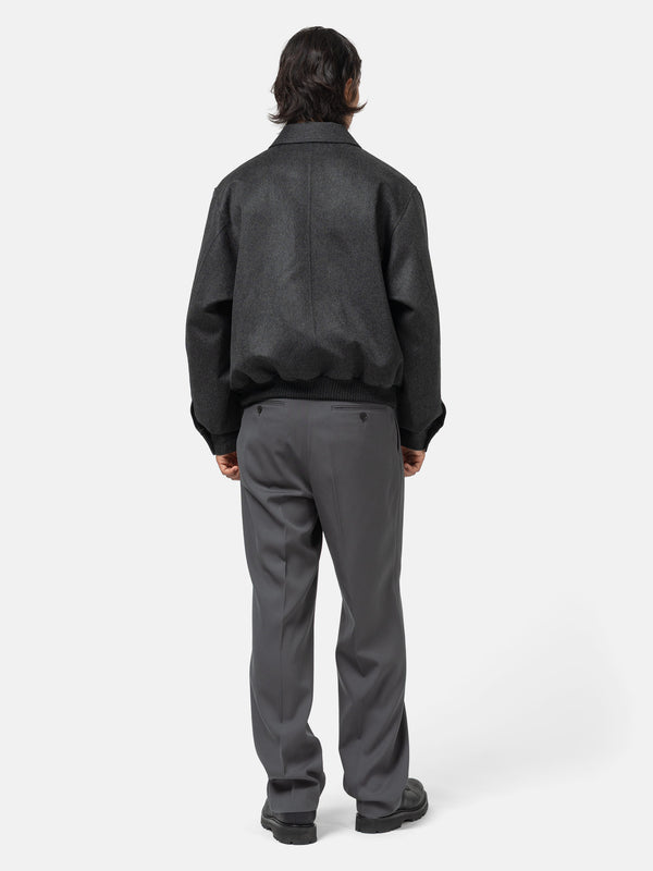 Haven Cashmere Moleskin Zip Blouson Top Charcoal