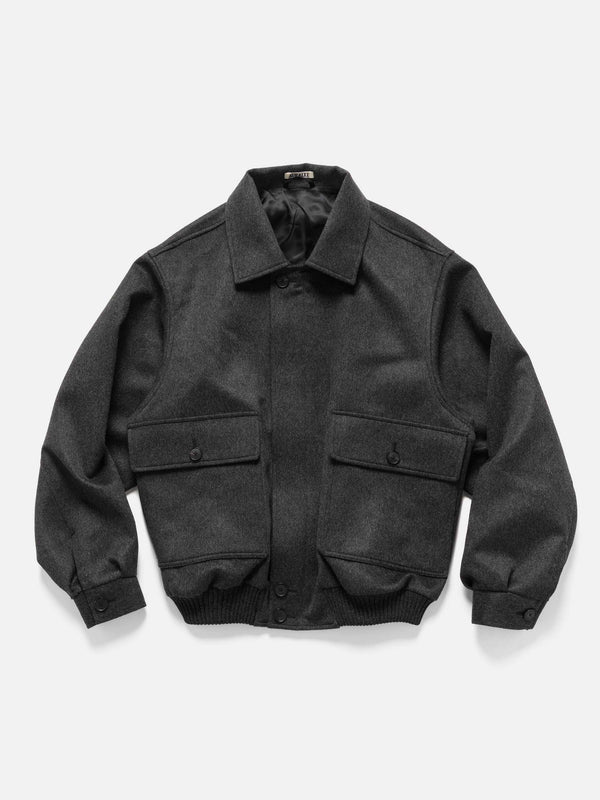 haven Cashmere Moleskin Zip Blouson Top Charcoal