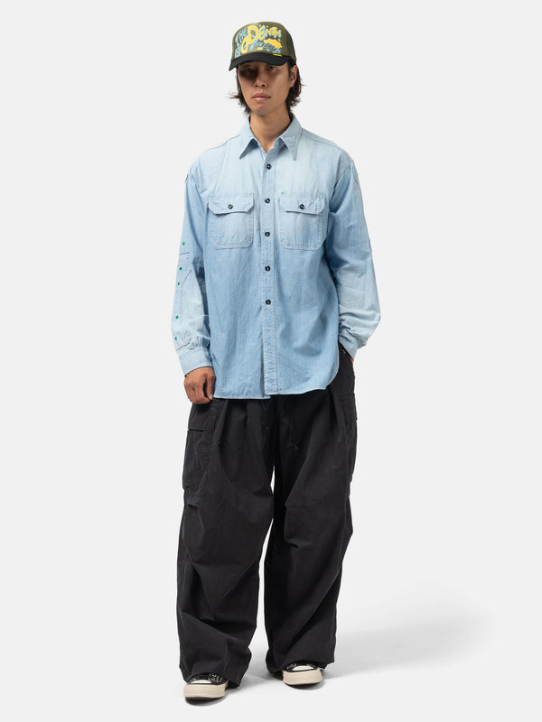 Haven Chambray BONE Patch Ventilator Workshirt Sax
