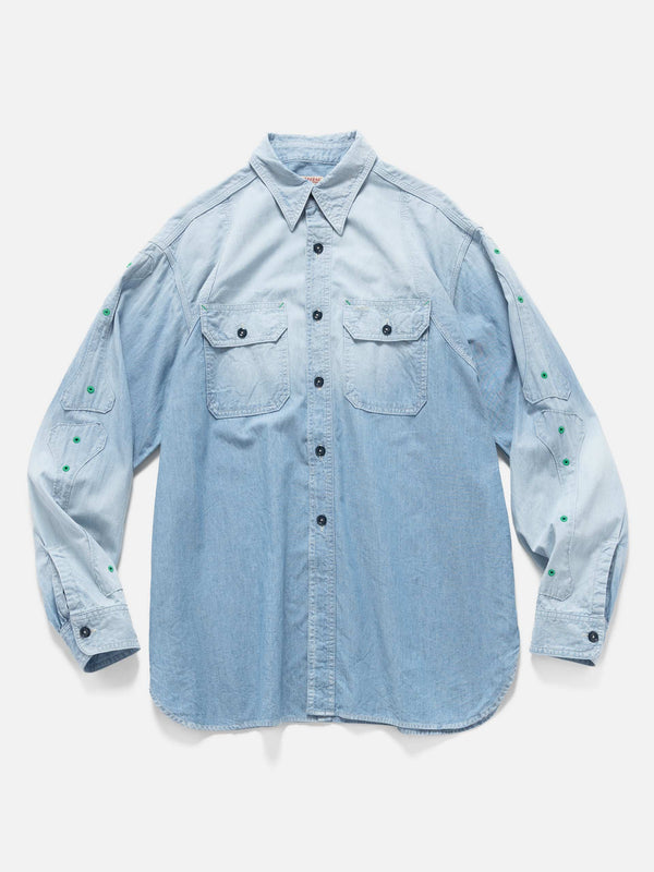haven Chambray BONE Patch Ventilator Workshirt Sax