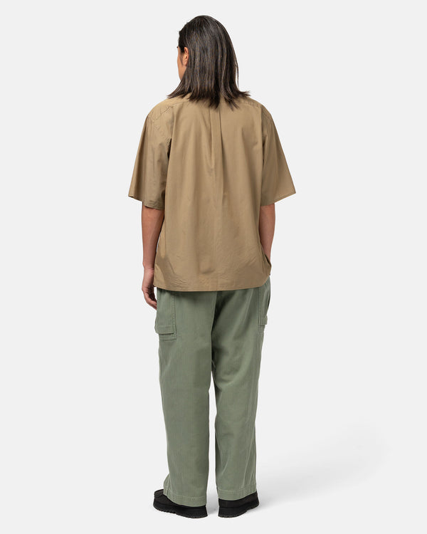 Haven Chambray Open-Collar Shirt Olive Beige