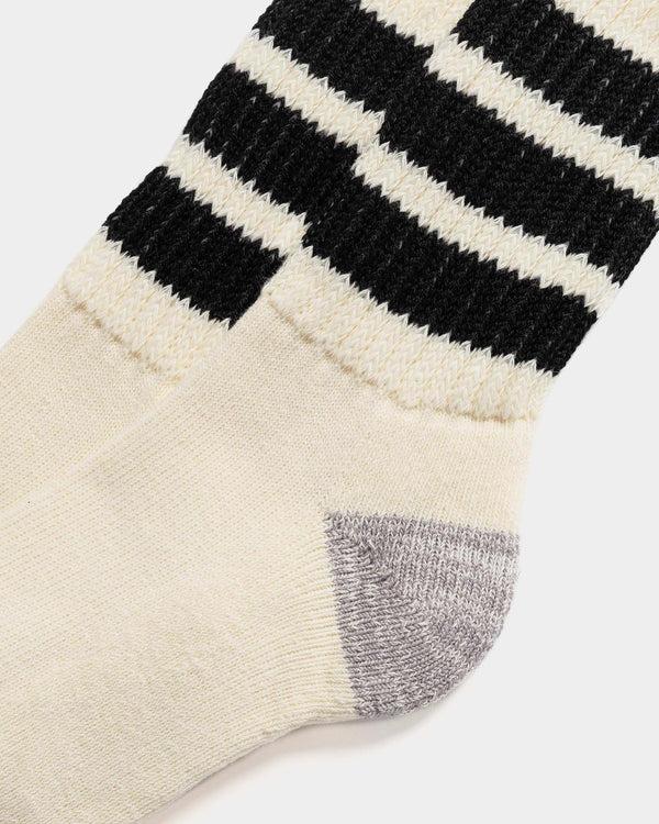 Haven Coarse Ribbed Oldschool Crew Socks Black