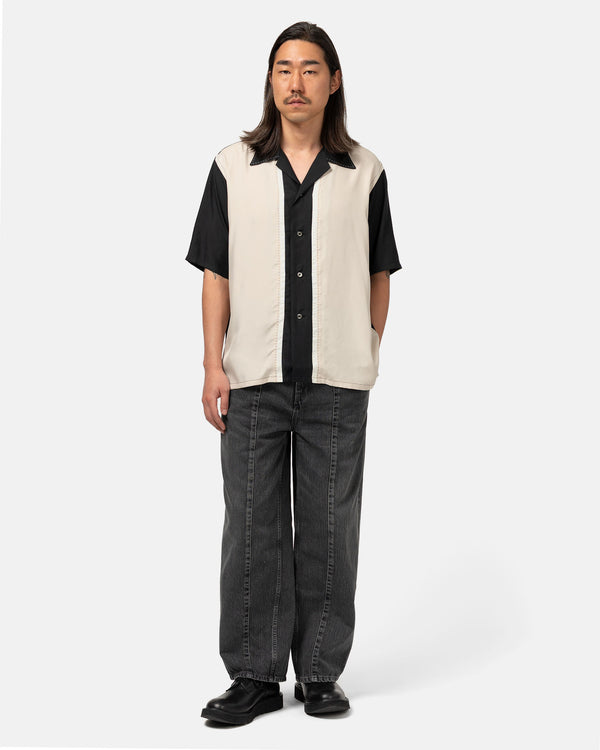 Haven Colorblock Open Collar Shirt Black