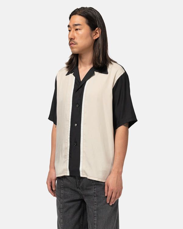 Haven Colorblock Open Collar Shirt Black