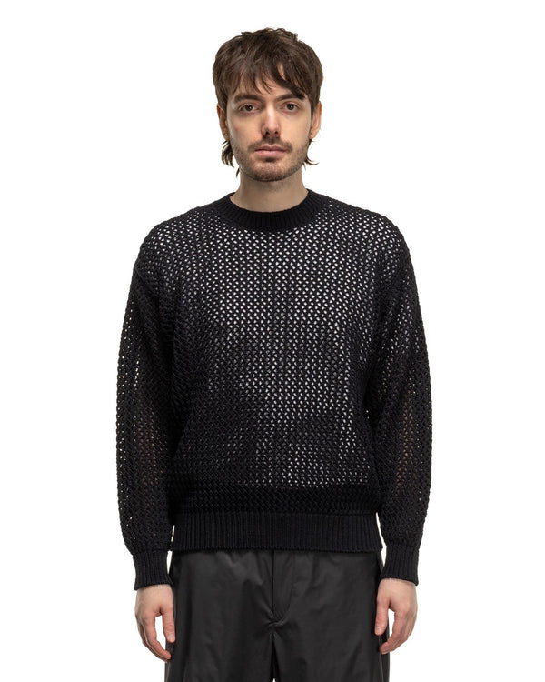 Haven Cotton Lily-Yarn Mesh Knit P/O Dark Navy