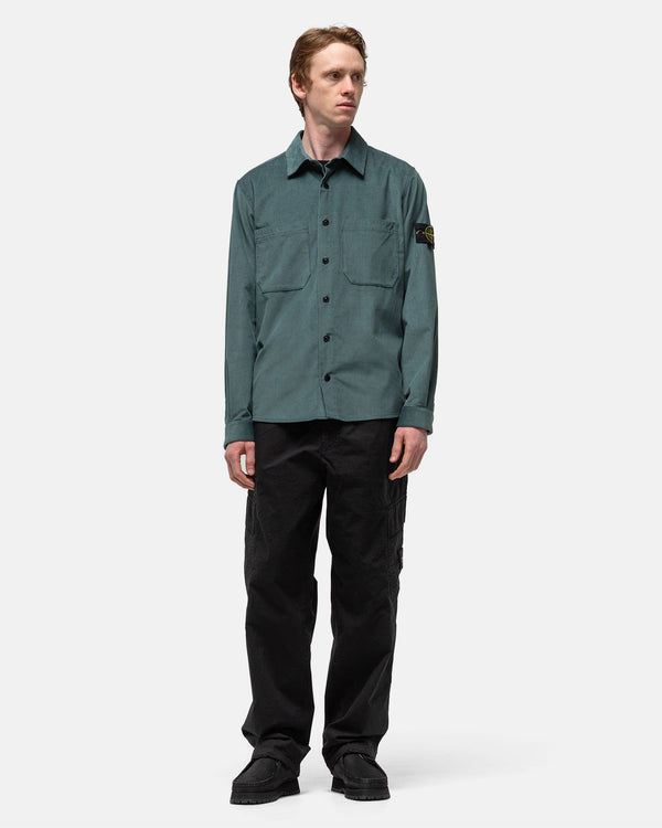 Haven Cotton Micro-Corduroy Overshirt Bottle Green