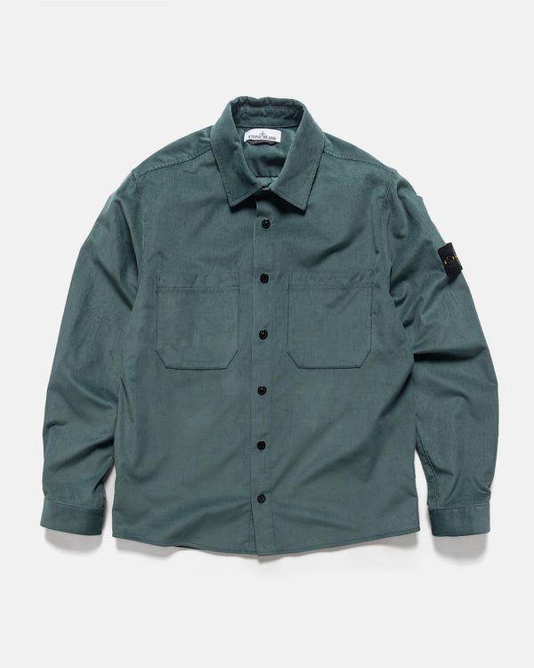 Haven Cotton Micro-Corduroy Overshirt Bottle Green