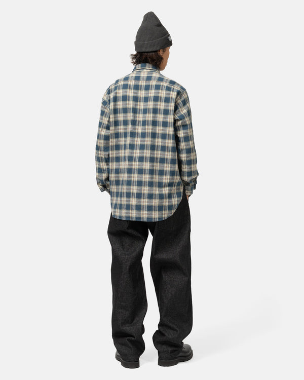 Haven Cotton Plaid Jacquard Work Shirt Navy