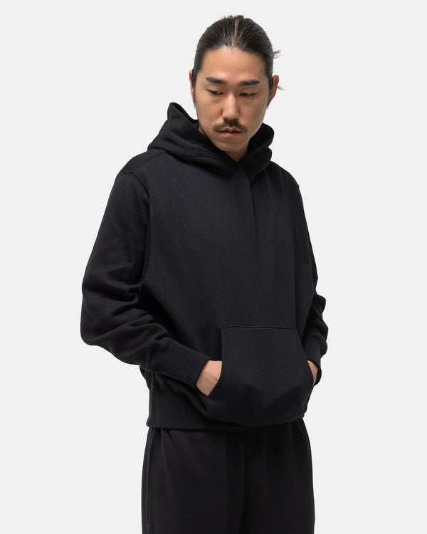 Haven Cotton/Silk Hooded Pullover Black