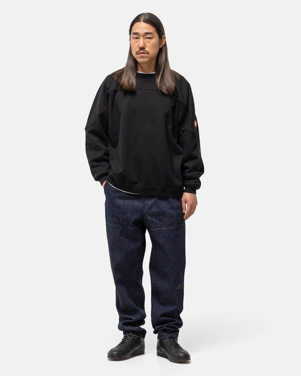 Haven Cotton Track Crew Neck Black