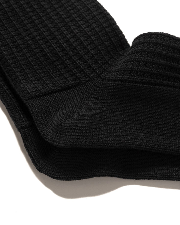Haven Cotton Waffle Crew Socks Black