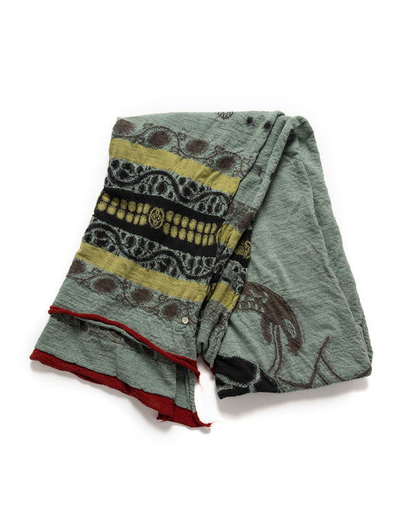 Haven Fulling Wool Scarf COPTIC SKULL Green