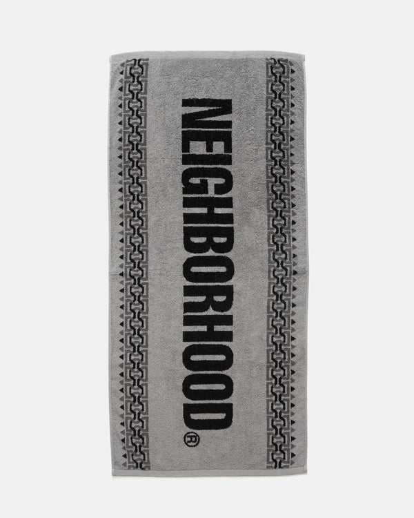 Haven Geometric Pattern Bath Towel Grey