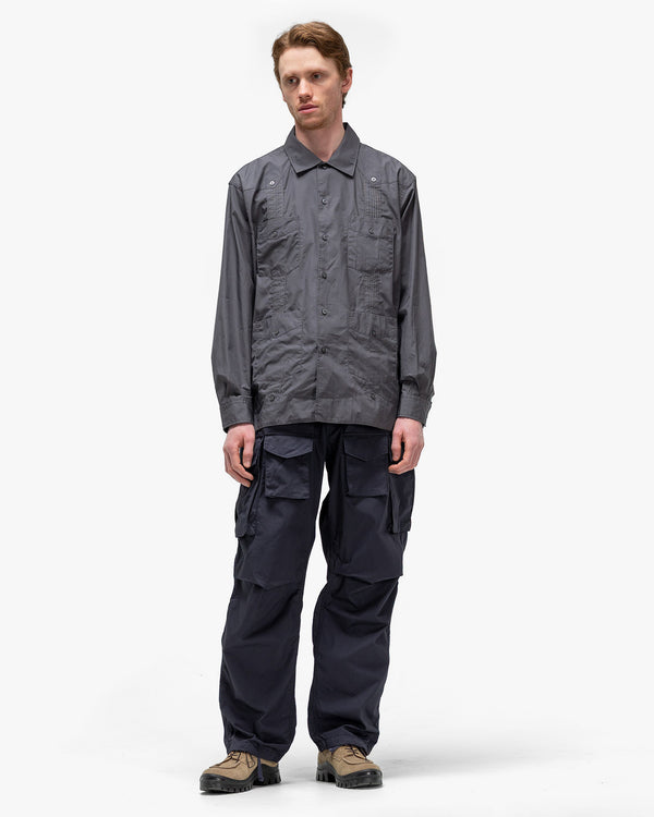 Haven Guayabera Shirt 2Ply Broadcloth Charcoal